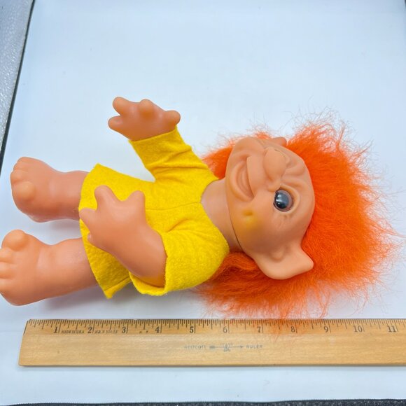 Thomas Dam Norfin #604 Orange Hair Yellow Outfit Troll Doll LARGE - Picture 6 of 12
